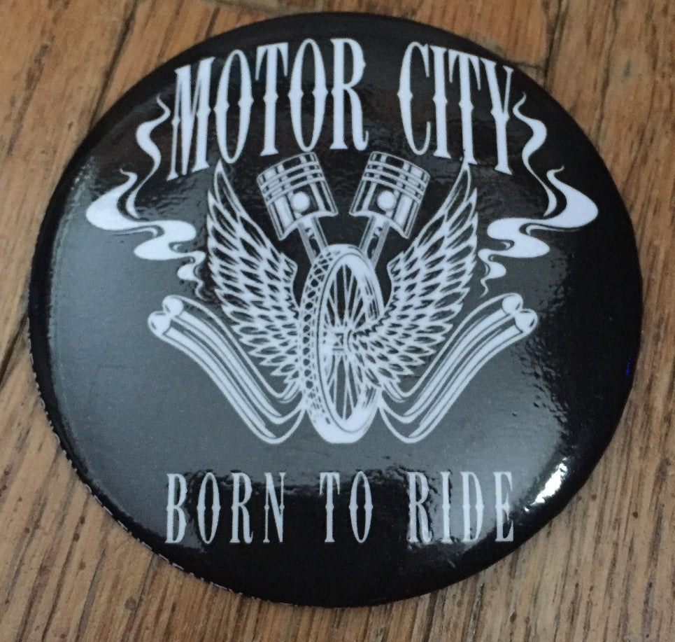 MOTOR CITY BORN TO RIDE BIKER MAGNET www.lostinsounddetroit.com