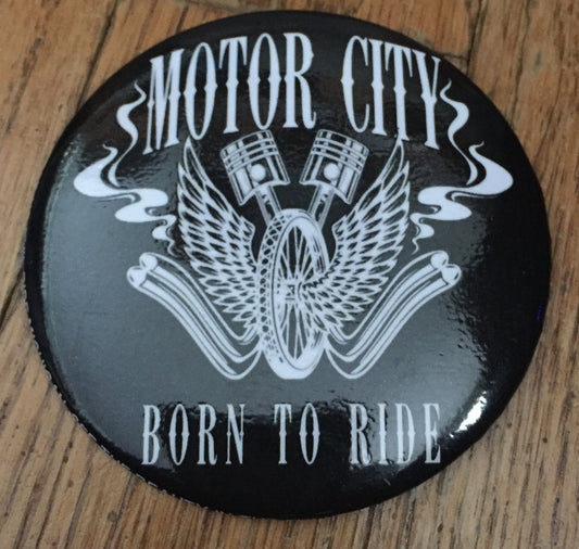 MOTOR CITY BORN TO RIDE BIKER MAGNET www.lostinsounddetroit.com