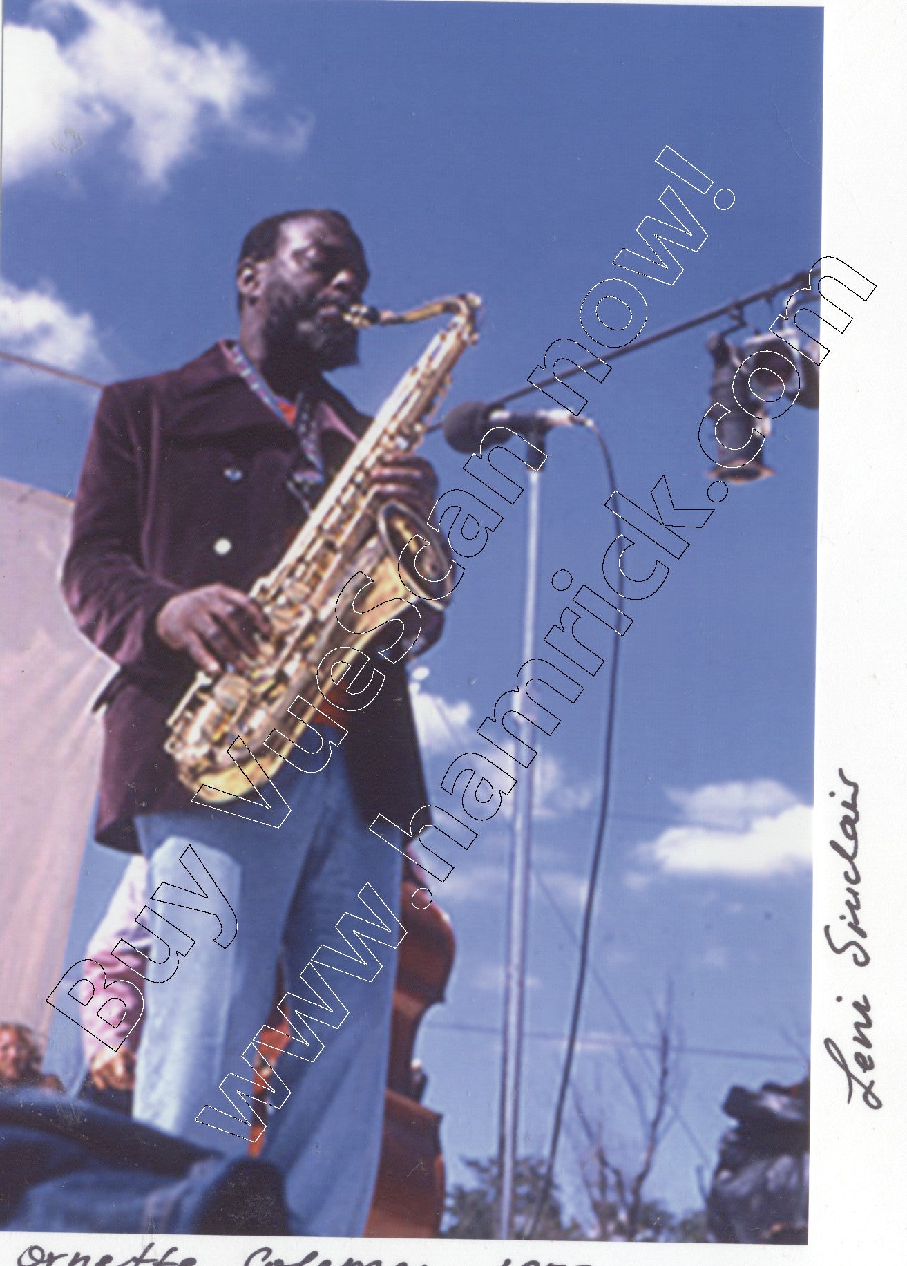 Ornette Coleman 1977 Leni Sinclair signed greeting card