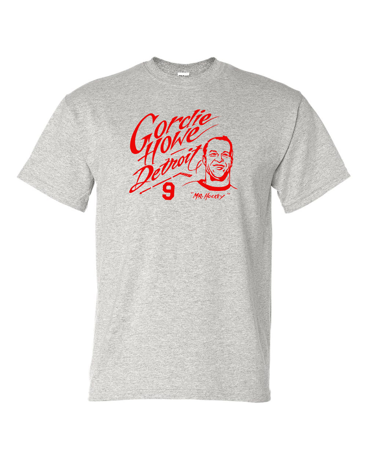 gordie howe hand drawn t shirt