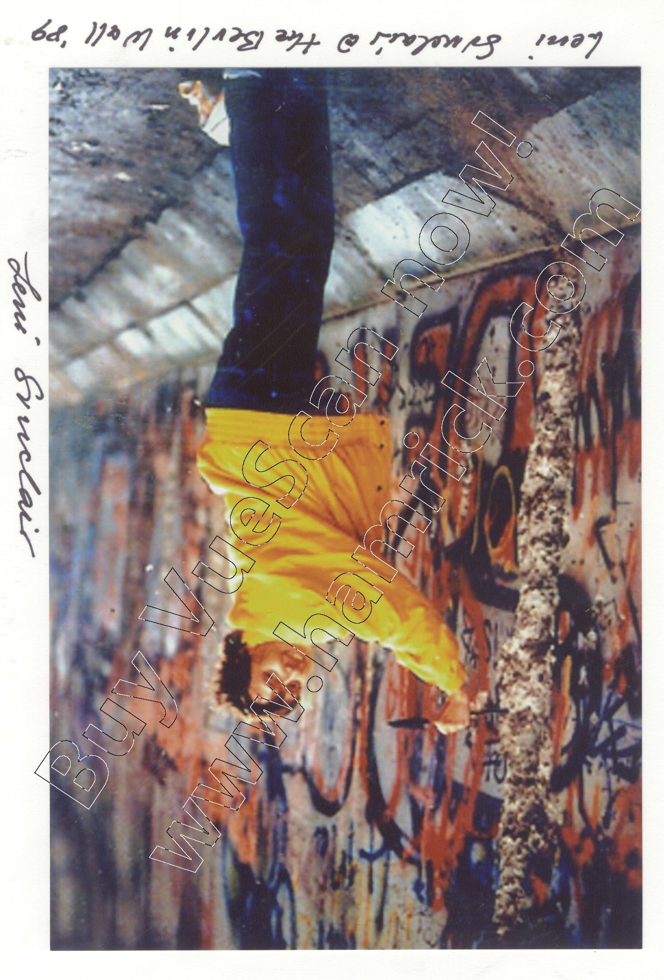 Leni Sinclair at the Berlin wall Leni Sinclair greeting card