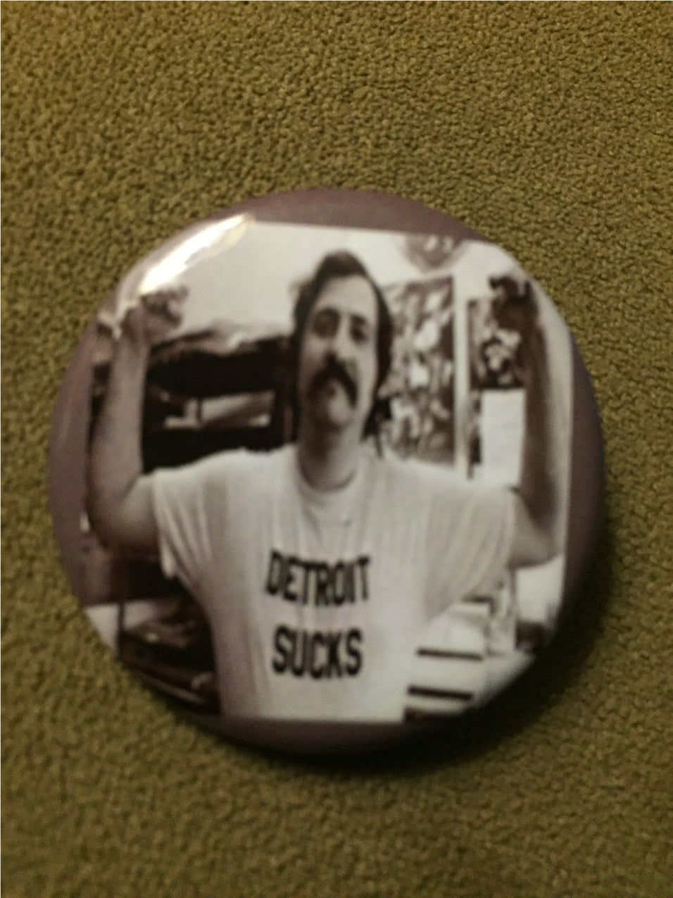 Lester Bangs {Creem magazine writer) 1.5" pinback