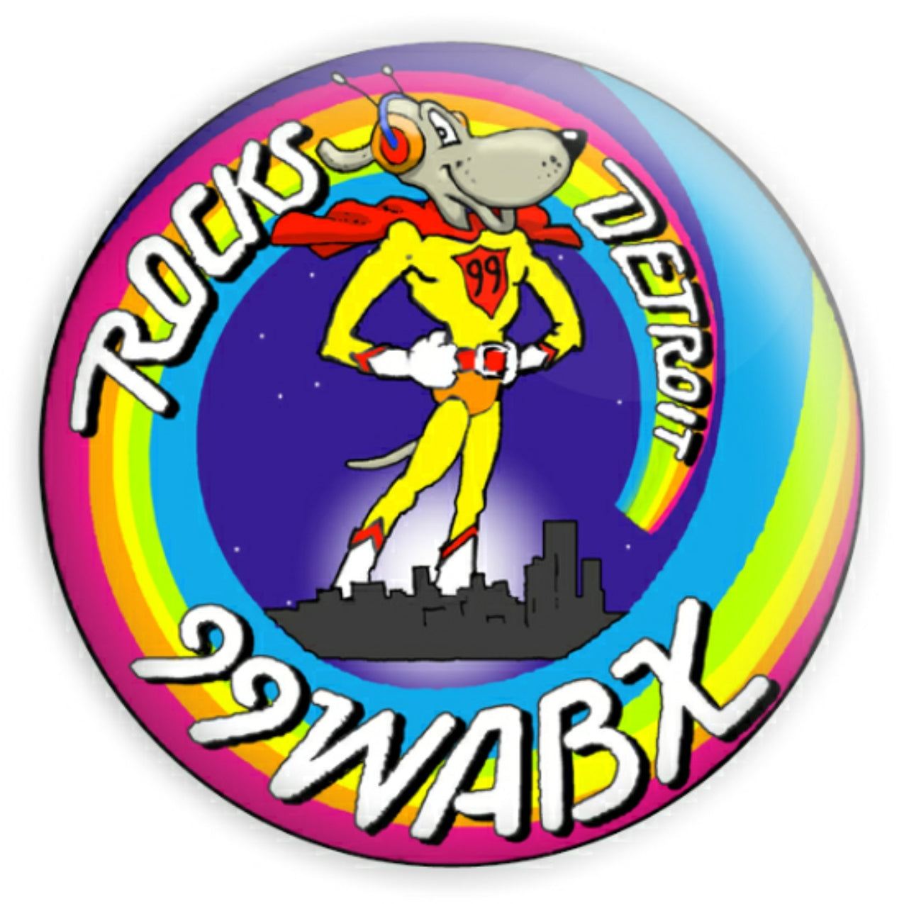 WABX ROCKY DEtroit radio STICKER