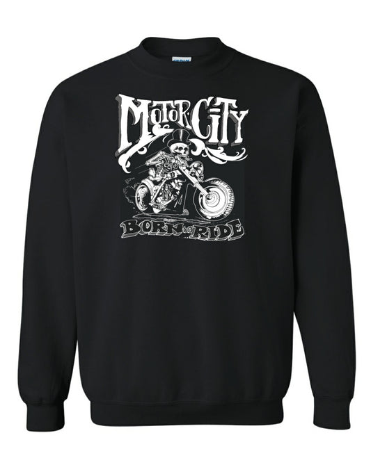 MOTOR CITY BIKER SKULL SWEATSHIRT
